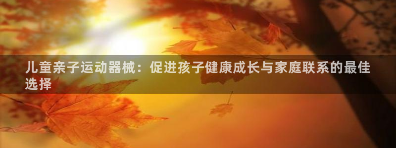 尊龙人生就是博ag：儿童亲子运动器械：促进孩子健康成